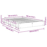 Bed Frame Oak Solid oak wood Double Bed Frame Rectangular 3324130
