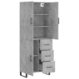Highboard Concrete Grey 69.5x34x180 cm Engineered Wood 3195927