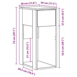 ZNTS Computer Tower Stand with Drawer White 30x44x74 cm 858731