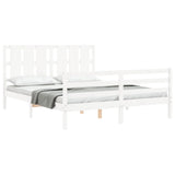 Bed Frame without Mattress White 160x200 cm Solid Wood 3194127