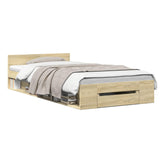 Bed Frame with Storage Sonoma Oak 80 x 200 cm Engineered Wood 3429598