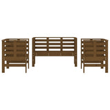 3 Piece Garden Lounge Set Honey Brown Solid Wood Pine 825145