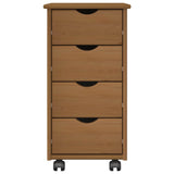 Rolling Cabinet Honey Brown 34 x 39 x 65.5 cm Solid Pine Wood 42028344