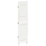 Room Divider 3 Panels White Solid Wood Paulownia 358829