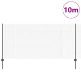 Welded Wire Fence with Post 10 x 1.2 m PVC-Coated Steel Grey 3336568