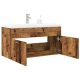 Bathroom Sink Cabinet with Built-in Basin Old Wood 3328585
