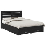 Bed Frame with Drawer with Headboard Manual Engineered Wood 3411623