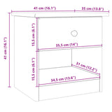 ZNTS Bedside Cabinet ALTA 41x35x41 cm Solid Wood Pine 353913