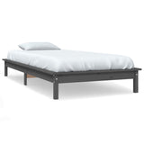 820528 Bed Frame without Mattress Grey 90x200 cm Solid Wood
