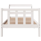 Bed Frame without Mattress White 75x190 cm Small Single Solid Wood Pine 3306565