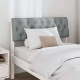 Upholstered Headboard Light Grey 90 cm Solid Pine Wood 879198
