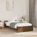 Bed Frame without Mattress Honey Brown Solid Wood 75x190 cm Small Single 815007