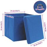Storage Boxes with Lids 10 pcs Blue 32x32x32 cm Fabric 288340