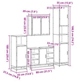 4 Piece Bathroom Furniture Set Sonoma Oak Engineered Wood 3301211
