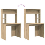 Desk with Shelf Sonoma Oak 91 x 50 x 149 cm Engineered Wood 869260