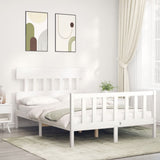 Bed Frame without Mattress White 140x190 cm Solid Wood Pine 3193317