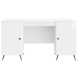 Desk High Gloss White 142.5 x 50 x 75 cm Engineered Wood 3414634
