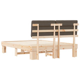 Bed Frame with Upholstered Headboard Taupe 160 x 200 cm 877337