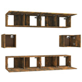 6 Piece TV Cabinet Set Smoked Oak Engineered Wood 3114363