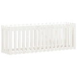 Garden Raised Bed with Fence Design White 200x50x70 cm Solid Wood Pine 832513
