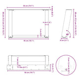 Coffee Table Legs U-Shaped 2 pcs Anthracite 50x cm Steel 4012746
