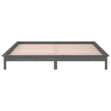 LED Bed Frame without Mattress Grey 120x190 cm Small Double Solid Wood 820643