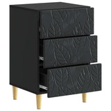 Bedside Table Black 43 x 39.5 x 66.5 cm Engineered Wood 895016