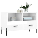 TV Cabinet High Gloss White 80x36x50 cm Engineered Wood 828982