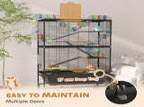 5 Tier Large Hamster Cage on Wheels with 17 cm Deep Tray, Storage Shelf for Syrian, Gerbil, Rats T3398P551586