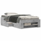 Bed Frame without Mattress Concrete Grey 100x200cm Engineered Wood 3295488