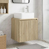 Wall-Mounted Sink Vanity Sonoma Oak 49.5 x 41 x 63 cm 890404