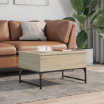 ZNTS Coffee Table Sonoma Oak 70x50x40 cm Engineered Wood and Metal 845372
