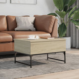 ZNTS Coffee Table Sonoma Oak 70x50x40 cm Engineered Wood and Metal 845372