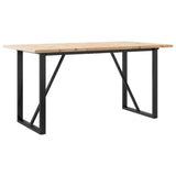 ZNTS Dining Table O-Frame 140x80x75.5 cm Solid Wood Pine and Steel 3282742