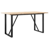 Dining Table O-Frame 140x80x75.5 cm Solid Wood Pine and Steel 3282742