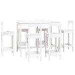 7 Piece Bar Set White Solid Wood Pine 3124713