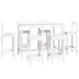 7 Piece Bar Set White Solid Wood Pine 3124713