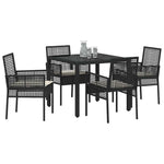 Garden Dining Set 5 pcs Black Poly rattan 3334856