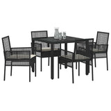 Garden Dining Set 5 pcs Black Poly rattan 3334856