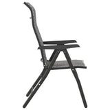 Folding Garden Chairs 8 pcs Grey Poly Rattan 3270613