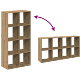 Room Divider Bookcase Artisan Oak 69.5x29x137.5 cm Engineered Wood 858029