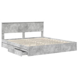 Storage Bed Concrete Grey 180 x 200 cm Engineered Wood 3410773