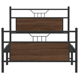 Bed Frame without Mattress Brown Oak 107x203 cm Engineered Wood 4106855