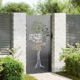 Garden Gate with Lock Black 85 x 200 cm Powder-coated steel 42015863