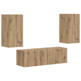 TV Wall Cabinet Set 4 pcs Artisan Oak Engineered Wood 3408915
