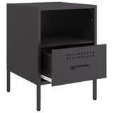 ZNTS Bedside Cabinets 2 pcs Black 36x39x50.5 cm Steel 843055