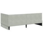 Corner Bed Frame with Headboard Light grey 100 x 200 cm Velvet 42016317