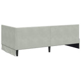Corner Bed Frame with Headboard Light grey 100 x 200 cm Velvet 42016317