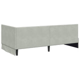 Corner Bed Frame Light Grey 100 cm x 200 cm Velvet 42016317