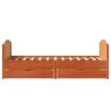 Bed Frame without Mattress Wax Brown 75x190 cm Small Single Solid Wood Pine 3301814